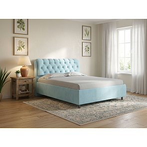 Кровать Chester Tall велюр teddy 028 морозная свежесть 800x2000, изголовье мягкое