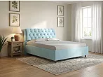 Кровать Chester Tall велюр teddy 028 морозная свежесть без П/М 80x200, без ортопедического основания, изголовье мягкое