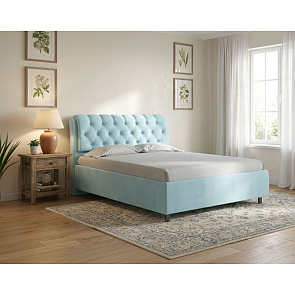 Кровать Chester Tall велюр teddy 028 морозная свежесть 900x2000, изголовье мягкое