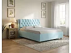 Кровать Chester Tall велюр teddy 028 морозная свежесть без П/М 90x200, без ортопедического основания, изголовье мягкое