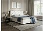 Кровать Chester Tall велюр teddy 300 снежный 1200x2000, изголовье мягкое
