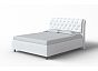 Кровать Chester Tall велюр teddy 300 снежный 1200x2000, изголовье мягкое