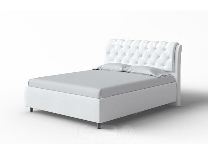 Кровать Chester Tall велюр teddy 300 снежный 1600x2000, изголовье мягкое