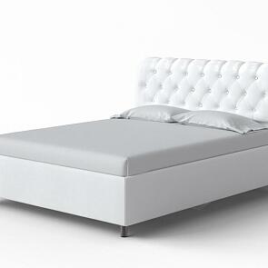 Кровать Chester Tall велюр teddy 300 снежный 1800x2000, изголовье мягкое