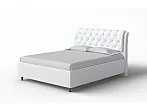 Кровать Chester Tall велюр teddy 300 снежный без П/М 180x200, без ортопедического основания, изголовье мягкое