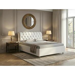 Кровать Chester Tall велюр teddy 300 снежный 900x2000, изголовье мягкое