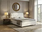 Кровать Chester Tall велюр teddy 300 снежный без П/М 90x200, без ортопедического основания, изголовье мягкое