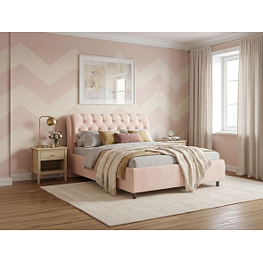 Кровать Chester Tall велюр teddy 304 тауп 1200x2000, изголовье мягкое