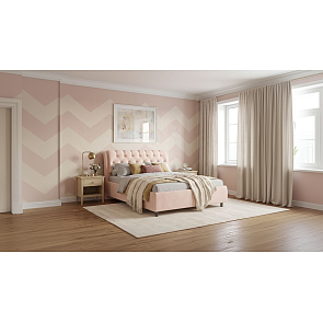Кровать Chester Tall велюр teddy 304 тауп 1200x2000, изголовье мягкое