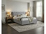 Кровать Chester Tall велюр teddy 318 мокрый асфальт без П/М 120x200, без ортопедического основания, изголовье мягкое