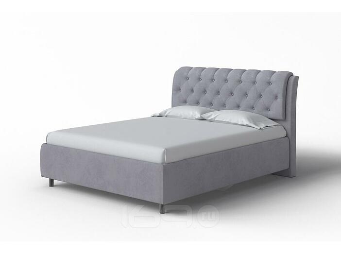 Кровать Chester Tall велюр teddy 318 мокрый асфальт 1200x2000, изголовье мягкое