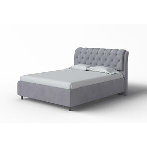 Кровать Chester Tall велюр teddy 318 мокрый асфальт 1600x2000, изголовье мягкое