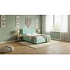 Кровать Chester Tall велюр teddy 337 мятный без подъёмного механизма 1200x2000, без ортопедического основания, изголовье мягкое