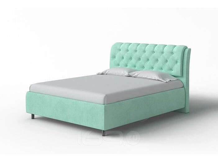 Кровать Chester Tall велюр teddy 337 мятный 1800x2000, изголовье мягкое