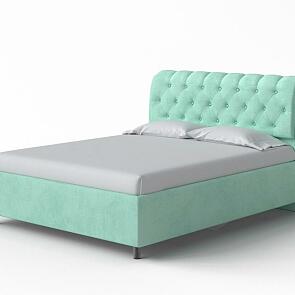 Кровать Chester Tall велюр teddy 337 мятный 1800x2000, изголовье мягкое