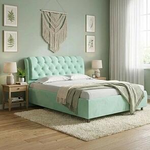 Кровать Chester Tall Teddy 337 Мятный 90-200