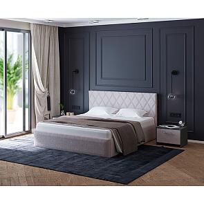 Кровать Fresco Plus рогожка nice кремовый без П/М 1600x2000, ортопедическое основание, изголовье мягкое