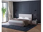 Кровать Fresco Plus рогожка nice кремовый без П/М 160x200, изголовье мягкое
