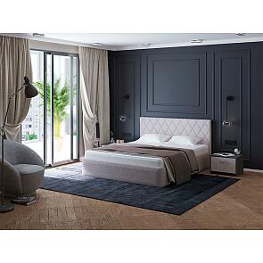 Кровать Fresco Plus рогожка nice кремовый без П/М 1800x2000, ортопедическое основание, изголовье мягкое
