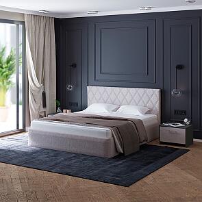 Кровать Fresco Plus рогожка nice кремовый без П/М 900x2000, изголовье мягкое