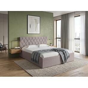 Кровать Fresco Plus рогожка nice латте без П/М 1800x2000, ортопедическое основание, изголовье мягкое