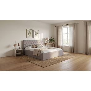 Кровать Fresco Plus рогожка nice латте без П/М 900x2000, ортопедическое основание, изголовье мягкое