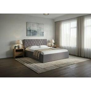 Кровать Fresco Plus рогожка nice мокко без П/М 1200x2000, ортопедическое основание, изголовье мягкое