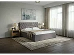 Кровать Fresco Plus рогожка nice мокко без П/М 120x200, изголовье мягкое