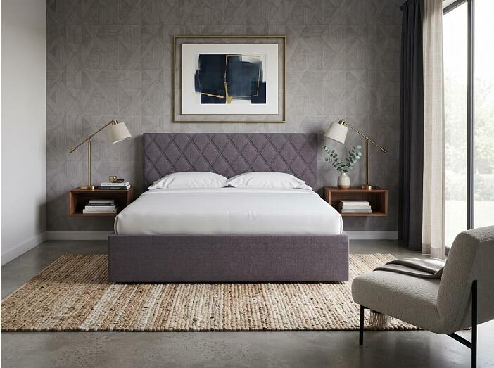 Кровать Fresco Plus рогожка nice мокко без П/М 1800x2000, ортопедическое основание, изголовье мягкое