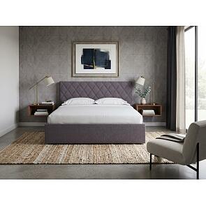 Кровать Fresco Plus рогожка nice мокко без П/М 1800x2000, ортопедическое основание, изголовье мягкое