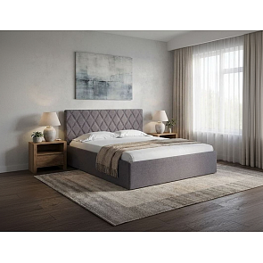 Кровать Fresco Plus рогожка nice мокко без П/М 900x2000, ортопедическое основание, изголовье мягкое