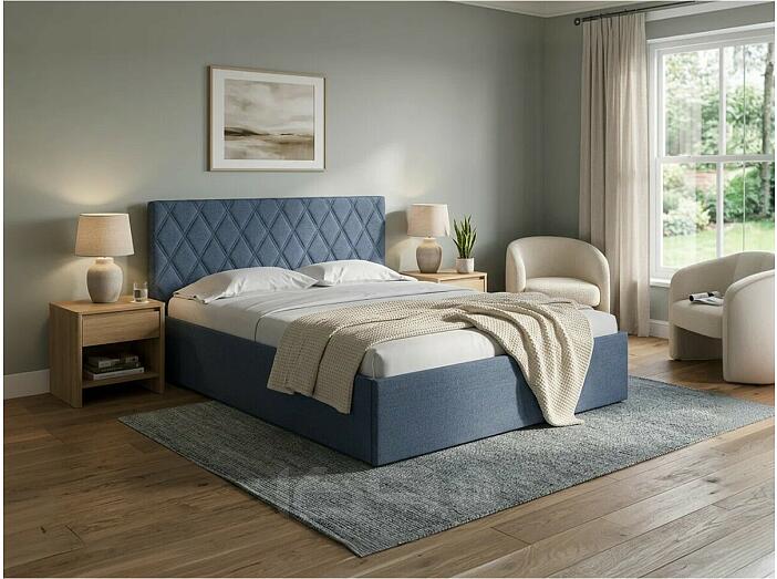 Кровать Fresco Plus рогожка nice океан без П/М 900x2000, изголовье мягкое