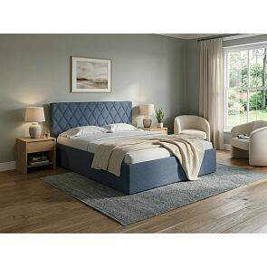 Кровать Fresco Plus рогожка nice океан без П/М 900x2000, изголовье мягкое