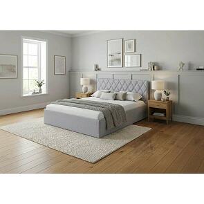 Кровать Fresco Plus рогожка nice серебряный без П/М 1200x2000, ортопедическое основание, изголовье мягкое