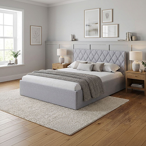 Кровать Fresco Plus рогожка nice серебряный без П/М 1200x2000, ортопедическое основание, изголовье мягкое