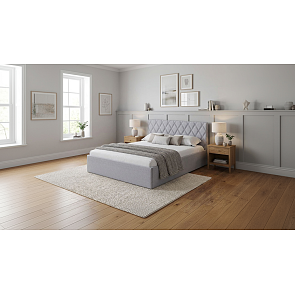 Кровать Fresco Plus рогожка nice серебряный без П/М 1200x2000, ортопедическое основание, изголовье мягкое