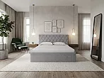 Кровать Fresco Plus рогожка nice серебряный без П/М 140x200, изголовье мягкое