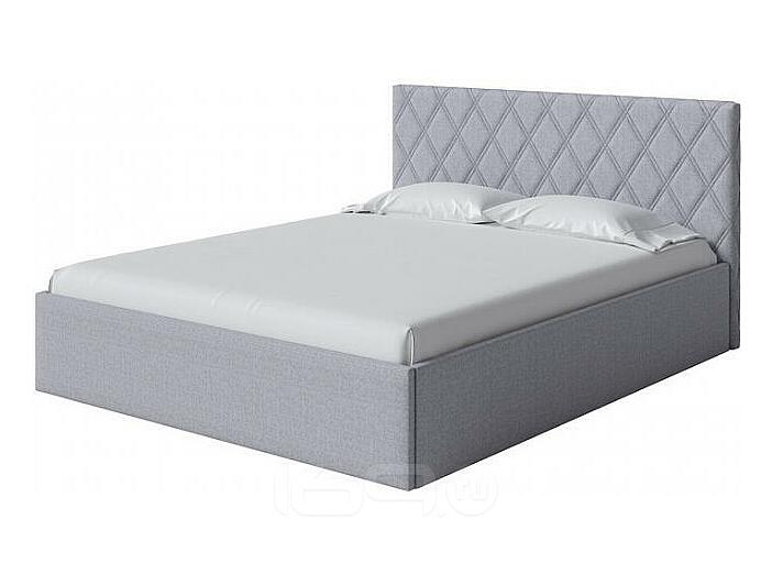 Кровать Fresco Plus рогожка nice серебряный без П/М 1600x2000, ортопедическое основание, изголовье мягкое