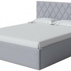 Кровать Fresco Plus рогожка nice серебряный без П/М 1600x2000, ортопедическое основание, изголовье мягкое