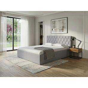 Кровать Fresco Plus рогожка nice серебряный без П/М 900x2000, изголовье мягкое