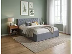Кровать Fresco Plus рогожка nice серый без П/М 120x200, изголовье мягкое