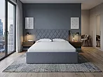 Кровать Fresco Plus рогожка nice серый без П/М 140x200, изголовье мягкое