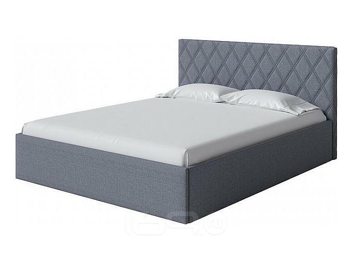 Кровать Fresco Plus рогожка nice серый без П/М 1600x2000, ортопедическое основание, изголовье мягкое