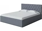Кровать Fresco Plus рогожка nice серый без П/М 160x200, изголовье мягкое