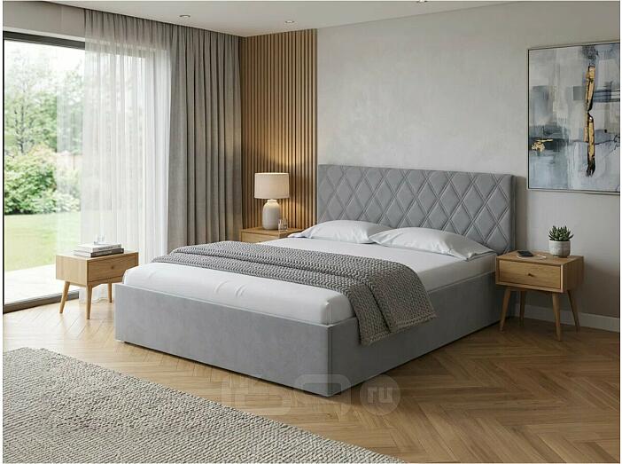 Кровать Fresco Plus велюр ultra осенний туман без П/М 900x2000, изголовье мягкое