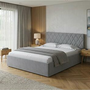 Кровать Fresco Plus велюр ultra осенний туман без П/М 900x2000, изголовье мягкое