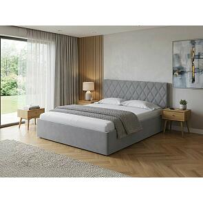 Кровать Fresco Plus велюр ultra осенний туман без П/М 900x2000, изголовье мягкое