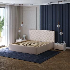 Кровать Fresco Plus велюр ultra суфле без П/М 1400x2000, ортопедическое основание, изголовье мягкое