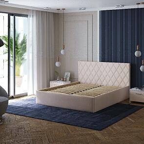 Кровать Fresco Plus велюр ultra суфле без П/М 900x2000, ортопедическое основание, изголовье мягкое