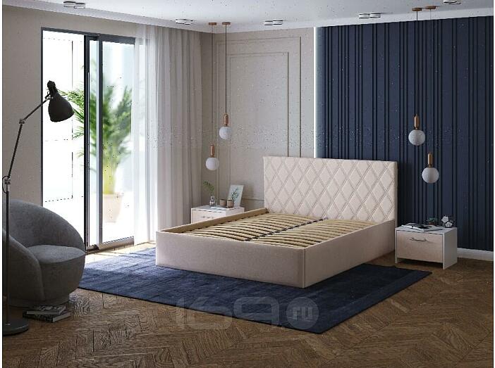 Кровать Fresco Plus велюр ultra суфле без П/М 900x2000, ортопедическое основание, изголовье мягкое